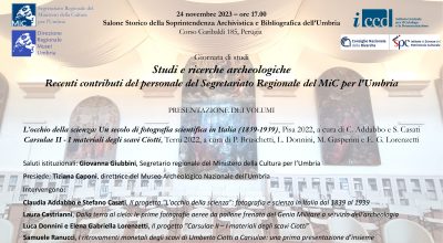 Giornata di Studi “Studi e ricerche archeologiche – Recenti contributi del personale del Segretariato Regionale del MiC per l’Umbria” – 24 novembre 2023